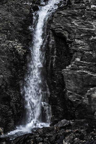 Waterfall in the mountains, environment, pure, clear, clean, nature, idyll, idyllic, flowing,
