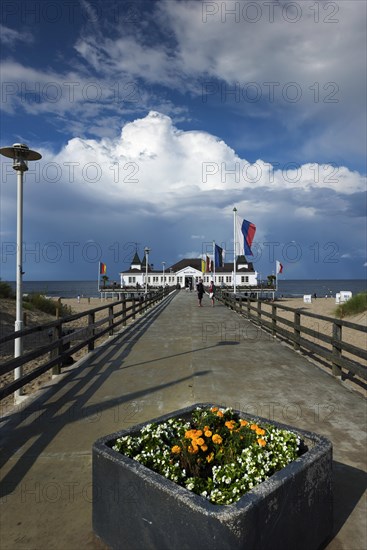Pier at the lido of Ahlbeck, travel, summer holiday, tourism, Baltic Sea, Baltic Sea coast, lido,