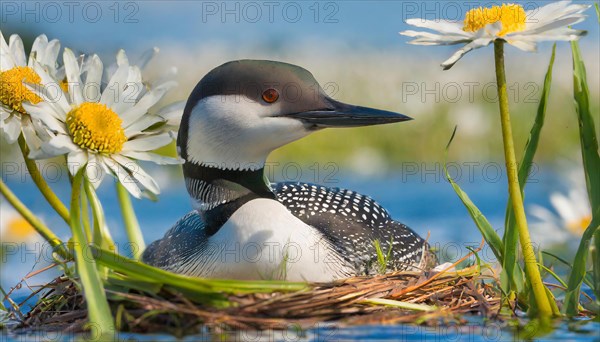 Ai generated, animal, animals, bird, birds, biotope, habitat, a, individual, swims, waters, breeds,