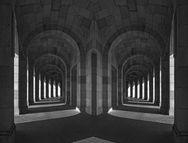 Arcade tour of the Congress Hall, unfinished monumental building of the National Socialists on the