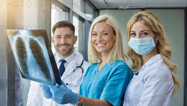 KI generated, RF, woman, woman, man, doctor, medical, medical team, team, 30+, years, attractive,