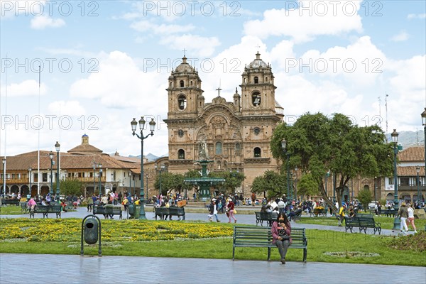 Historic Jesuit church Iglesia de la Compania de Jesus at the Plaza de Armas, historic centre,