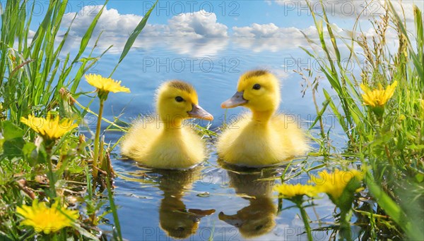KI generated, animal, animals, bird, birds, biotope, habitat, one, single animal, foraging,