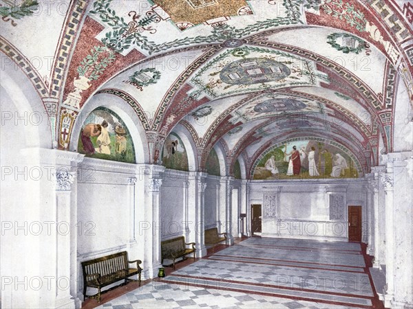 Entrance Pavilion at the North Hall, Library of Congree, Washington, United States, 1890, Historic,