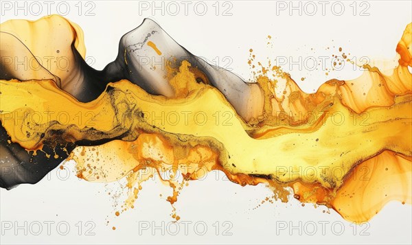 Marble abstract acrylic background. Marbling artwork texture. Agate ripple pattern. Gold powder AI
