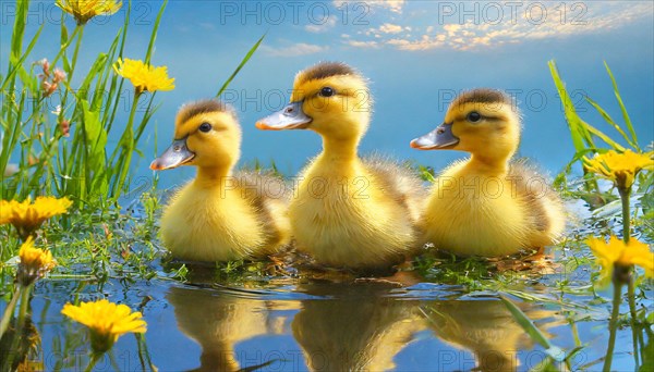KI generated, animal, animals, bird, birds, biotope, habitat, one, single animal, foraging,