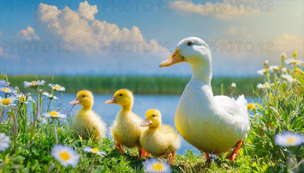 KI generated, animal, animals, bird, birds, biotope, habitat, one, single animal, foraging,