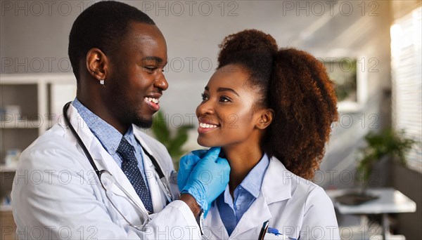 AI generated, RF, woman, woman, man, men, doctor, female doctor, two, 30-35, years, attractive,