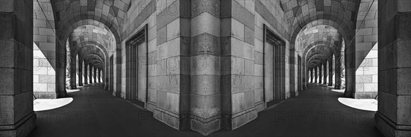 Arcade of the Congress Hall, unfinished National Socialist monumental building on the Nazi Party