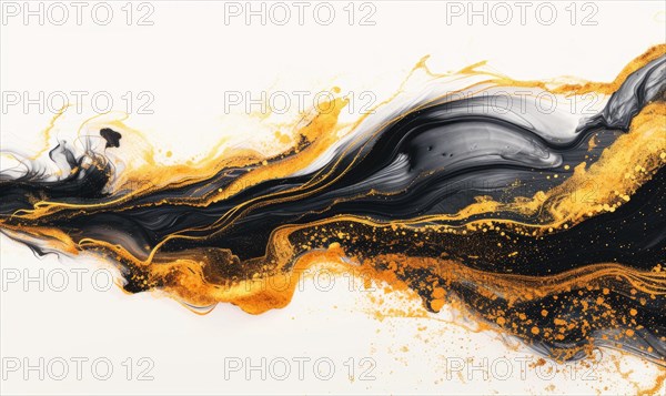Marble abstract acrylic background. Marbling artwork texture. Agate ripple pattern. Gold powder AI