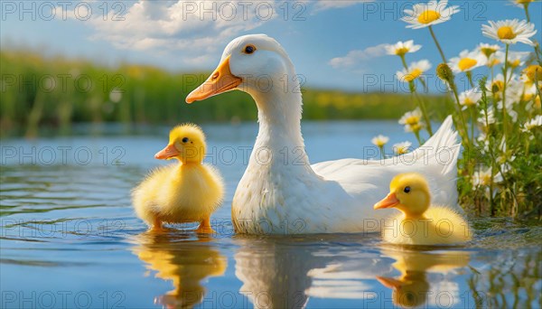 KI generated, animal, animals, bird, birds, biotope, habitat, one, single animal, foraging,