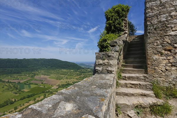 Ruin Reussenstein, ruin of a rock castle above Neidlingen, rocks above the Neidlingen valley,