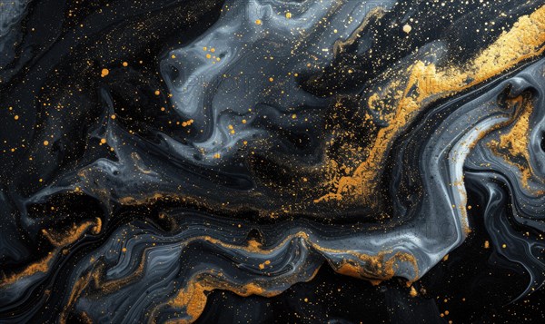 Marble abstract acrylic background. Marbling artwork texture. Agate ripple pattern. Gold powder AI