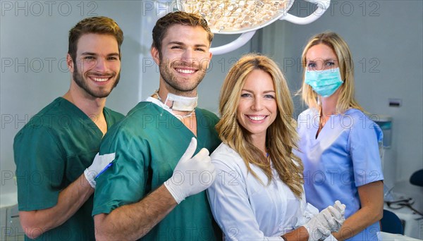 AI generated, RF, woman, woman, man, doctor, doctor team, team, 30, years, attractive, attractive,
