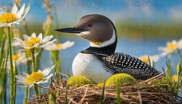 Ai generated, animal, animals, bird, birds, biotope, habitat, a, individual, swims, waters, breeds,