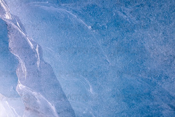 Ice structure in a glacier cave, winter, Morteratsch Glacier, Pontresina, Engadin, Grisons,