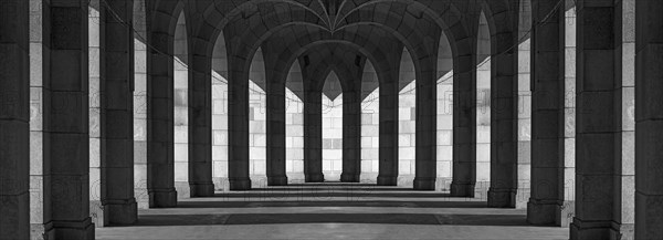 Arcade tour of the Congress Hall, unfinished monumental building of the National Socialists on the