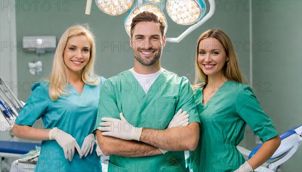 AI generated, RF, woman, woman, man, doctor, doctor team, team, 30, years, attractive, attractive,