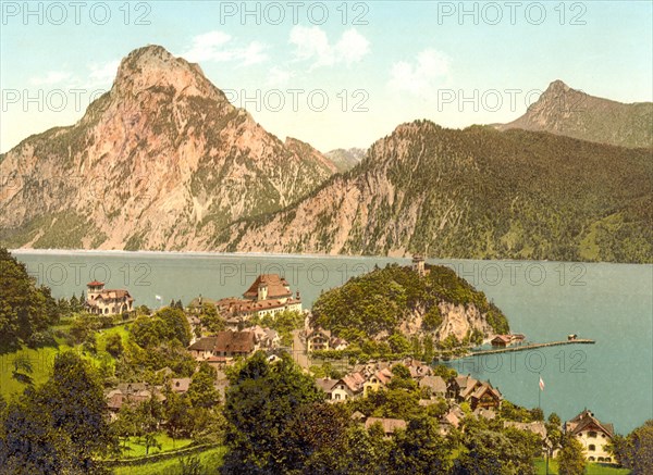 Traunkirchen, in the district of Gmunden in the Traunviertel on Lake Lake Traun, Upper Austria,