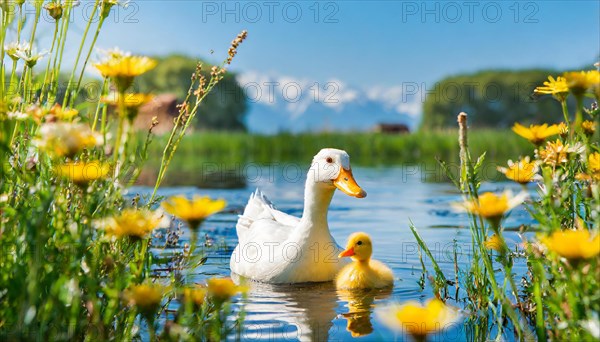KI generated, animal, animals, bird, birds, biotope, habitat, one, single animal, foraging,