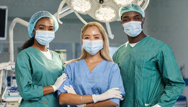 AI generated, RF, woman, woman, man, doctor, doctor team, team, 30, years, attractive, attractive,