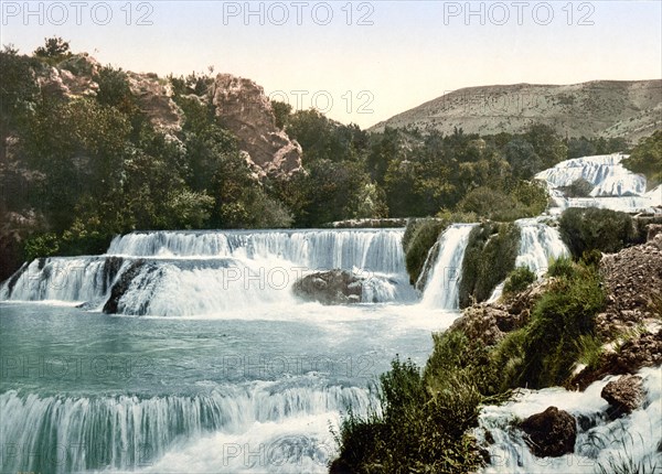 Sebenico, Sibenik, middle falls of the Kerka, Dalmatia, former Austro-Hungary, today Croatia, c.