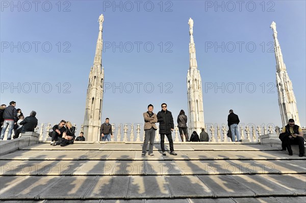 Towers, Milan Cathedral, Duomo, start of construction 1386, completion 1858, Milan, Milano,