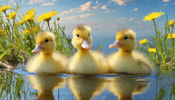 KI generated, animal, animals, bird, birds, biotope, habitat, one, single animal, foraging,