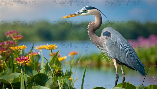 KI generated, animal, animals, bird, birds, biotope, habitat, one, individual, water, reed, winter,