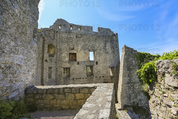 Ruin Reussenstein, ruin of a rock castle above Neidlingen, rock above the Neidlingen valley,