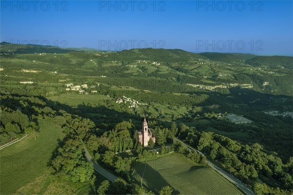 Eighteenth century church S. Marziale and the bell tower. Breonio fraction of the municipality of