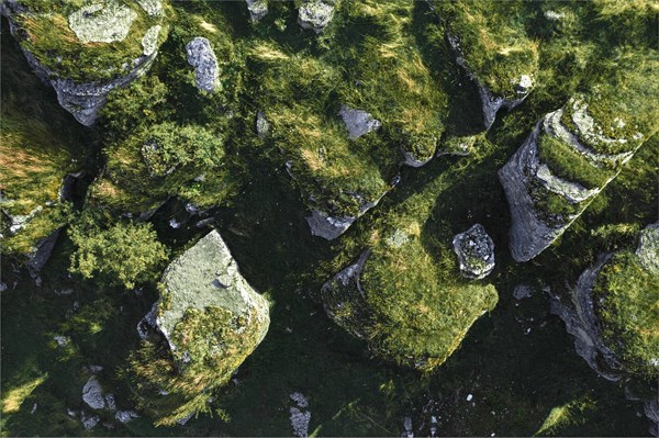 Group of beauty rock karst formations on Lessinia Plateau Regional Natural Park (Altopiano della