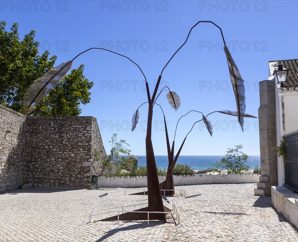 Modern sculpture artwork near the coast at Cacela Velha, Vila Real de Santo Antonio, Algarve,