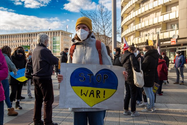 Peace demonstration against the war in Ukraine in the cities of Ludwigshafen and Mannheim with a