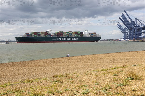 Evergreen Ever Govern one of the world's largest container ships making maiden call at Port of