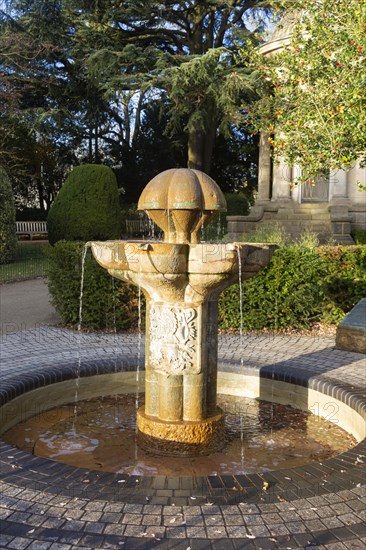 Czechoslovak memorial fountain, Jephson Gardens park, Royal Leamington Spa, Warwickshire, England,
