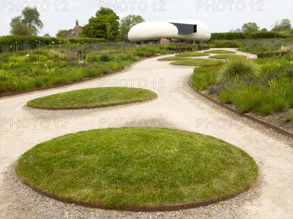 Hauser and Wirth art gallery, restaurant and garden, Durslade Farm, Bruton, Somerset, England, UK