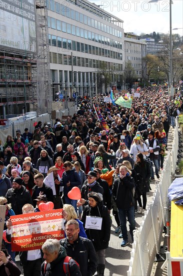 Lateral thinker demonstration in Stuttgart. The motto of the demonstration was Fundamental rights