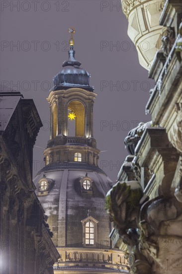 Dresden's Old Town with its historic buildings. Augustusstrasse Passage between Georgentor and