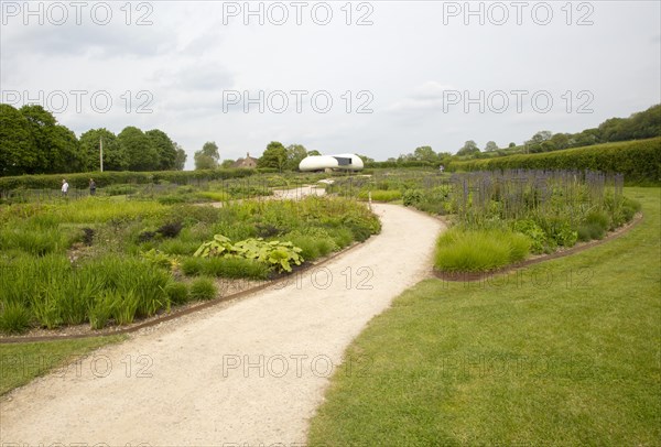 Hauser and Wirth art gallery, restaurant and garden, Durslade Farm, Bruton, Somerset, England, UK