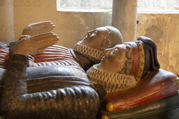 Thomas Estcourt tomb d 1599, St. John the Baptist Church, Shipton Moyne, Gloucestershire, England,