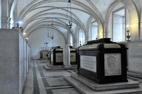 Stone sarcophagi, burial place of the House of Braganza, Monastery of Sao Vicente de Fora, built