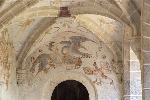 Image set of Casas Pintadas, Evora, Portugal unusual 16th-century murals paintings of creatures