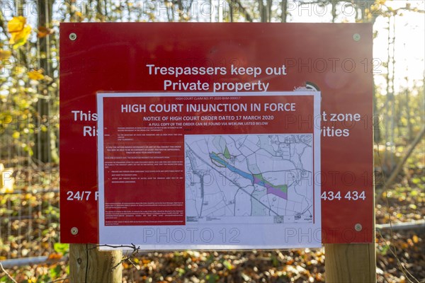 HS2 construction site Crackley Woods, Kenilworth, Warwickshire, England, UK, November 2020,