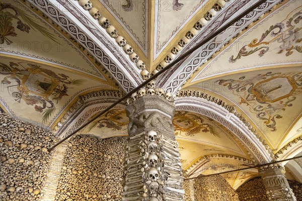 The Chapel of Bones, Capela dos Ossos, city of Evora, Alto Alentejo, Portugal, southern Europe,