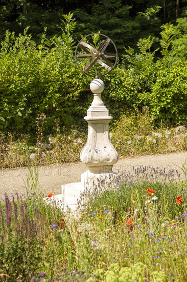 The Armillary Sphere, Arboretum, Christchurch park, Ipswich, Suffolk, England, UK in memory of Dr