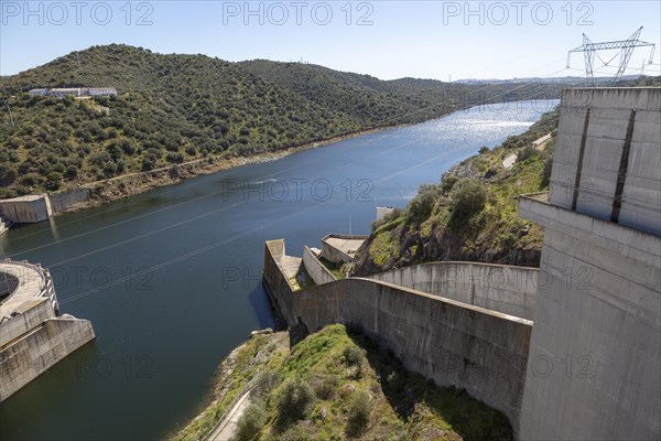 Barragem do Alqueva dam part of the multipurpose water management project on the Rio Guadiana river