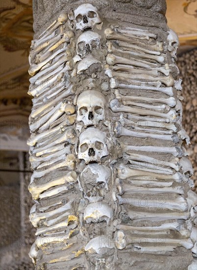 The Chapel of Bones, Capela dos Ossos, city of Evora, Alto Alentejo, Portugal, southern Europe,