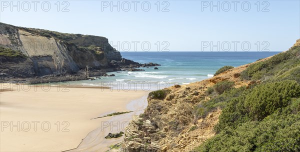 Sandy Carvalhal beach Costa Vicentina natural park, near Brejao, Alentejo Littoral, Portugal,