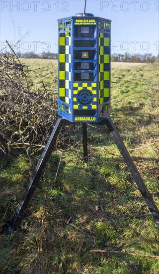 Armadillo Videoguard surveillance equipment used to observe detect protestors at HS2 protest site,